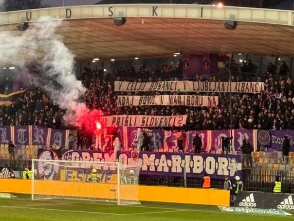Navijači Maribora istakli parolu: “U Celju Bosanci, u Ljubljani Albanci”