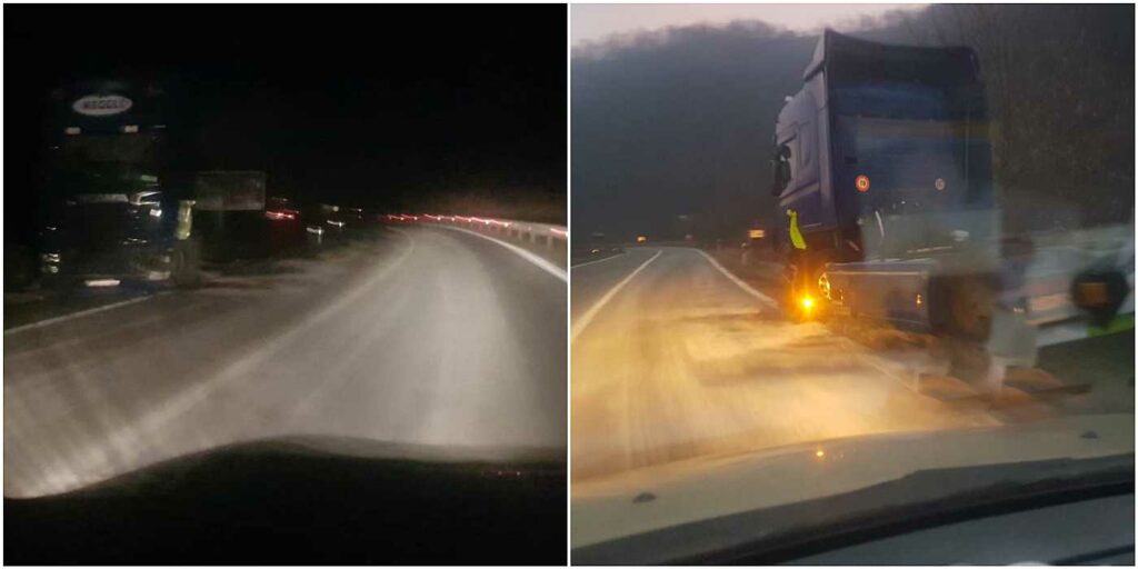 Sudar kamiona i automobila doveo do izlijevanja nafte na kolovoz