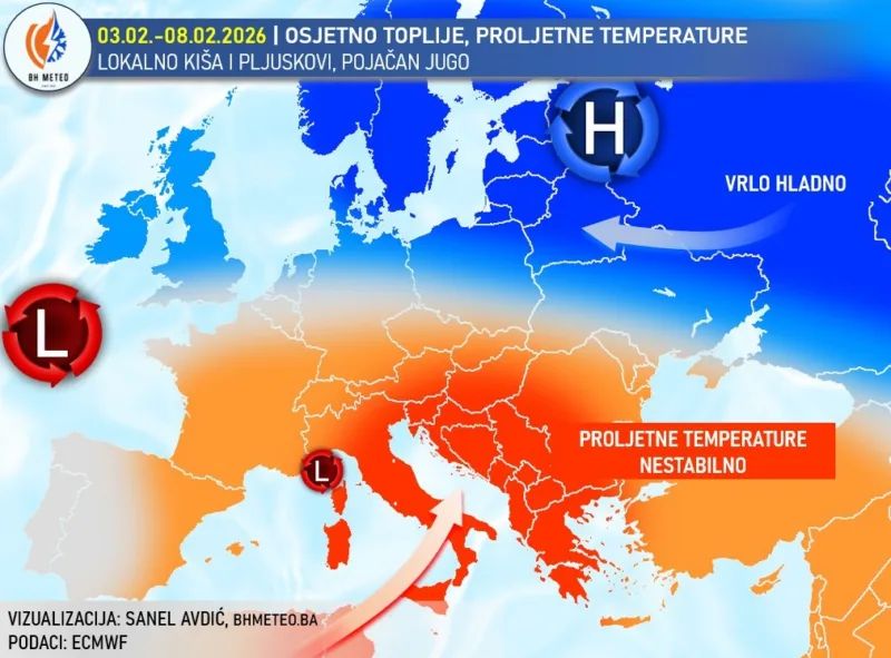 Saharski pijesak, pljuskovi i osjetno zatopljenje