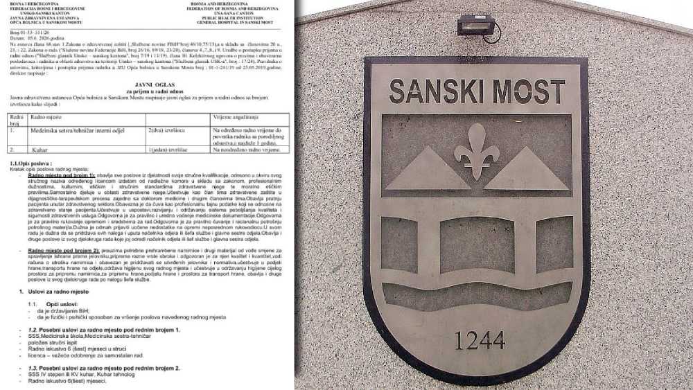 Otvorene pozicije za medicinare i kuhare u Općoj bolnici