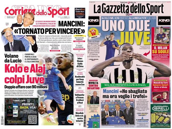 Alajbegović na naslovnicama Gazzette i Corriere dello Sporta