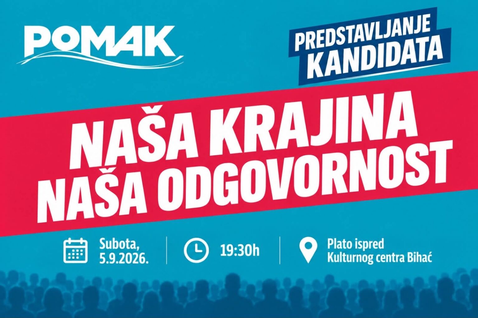 POMAK u subotu u Bihaću počinje izbornu kampanju