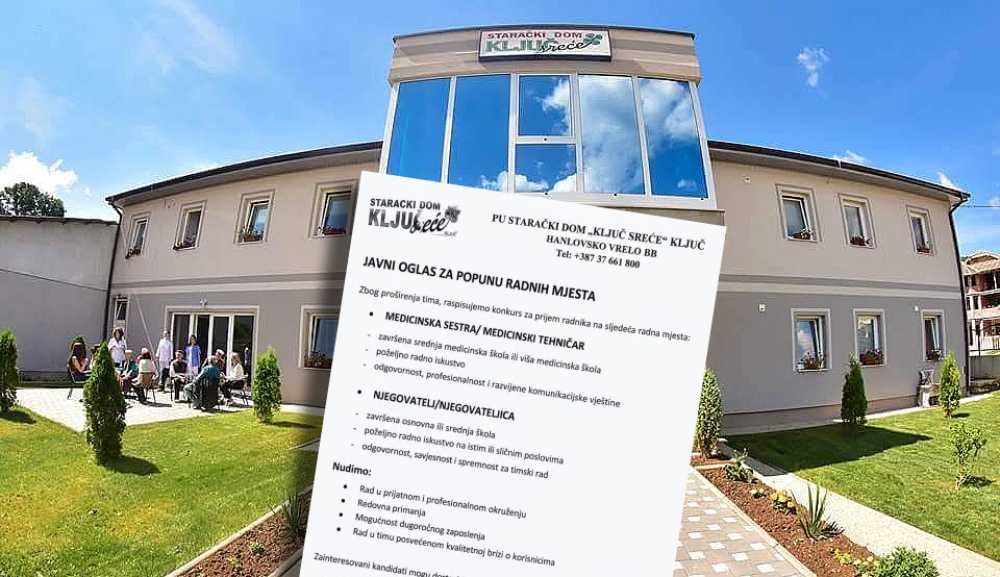 Starački dom zapošljava radnike, evo kako se prijaviti