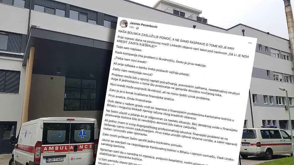 Bišćanin ponudio da besplatno spašava Kantonalnu bolnicu: „Ne tražim ni marku!“